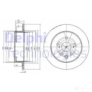 Тормозной диск DELPHI BG4178 5012759434925 X 0I7M 935363 изображение 0