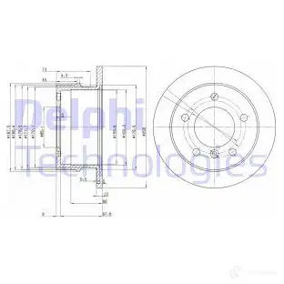 Тормозной диск DELPHI 934597 BG3235 5012759066867 BCJA1 H изображение 0