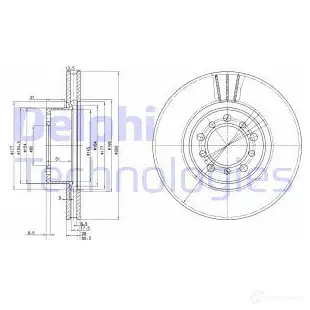 Тормозной диск DELPHI 934057 EHV5 VW 5012759423714 BG2372 изображение 0