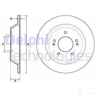 Тормозной диск DELPHI 5012759962213 J 939MGL 935686 BG4708C изображение 0
