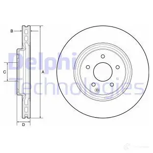 Тормозной диск DELPHI EQXF WVI BG4660 5012759534632 935637
