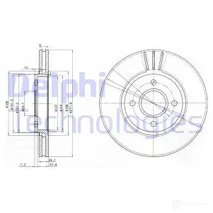 Тормозной диск DELPHI 53 BH0 BG2813 934398 5012759924013