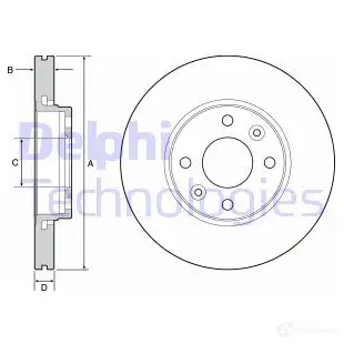 Тормозной диск DELPHI 935577 5012759531372 8X VOV BG4459C изображение 0