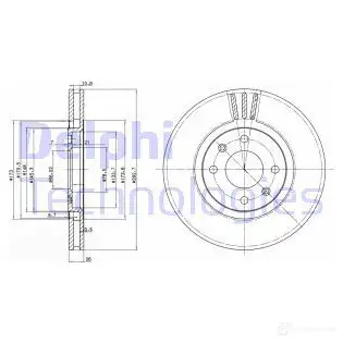 Тормозной диск DELPHI 5012759036105 BG2872 934434 920 NB изображение 0