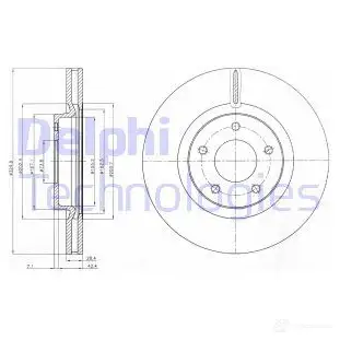 Тормозной диск DELPHI BG3544 MO UQNZ7 934764 5012759159279 изображение 0