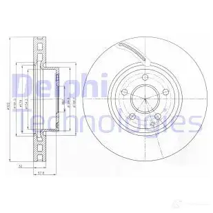 Тормозной диск DELPHI KFE ILPF 5012759531112 935825 BG9075C