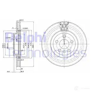 Тормозной диск DELPHI BG2844 XBZYQ EF 934427 5012759960363 изображение 0