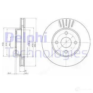 Тормозной диск DELPHI X0U TU1 5012759280782 BG3781 934952