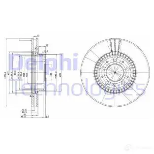Тормозной диск DELPHI S 6Q50NR BG2719 5012759426814 934325