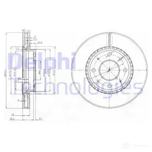 Тормозной диск DELPHI 5012759385968 BG4016 935191 W5969 T изображение 0