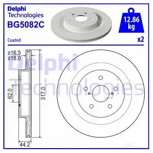 Тормозной диск DELPHI BG5082C 1437960164 XLW W1 изображение 0