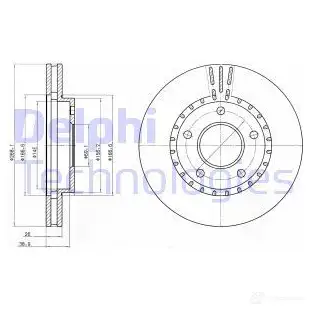 Тормозной диск DELPHI 5012759470404 935533 6 1T6L BG4323 изображение 0