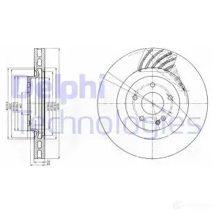 Тормозной диск DELPHI GUD 2Y5 BG9059 5012759428580 935803 изображение 0