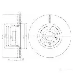 Тормозной диск DELPHI 5012759437278 bg4110 935289 1W ZUF изображение 0