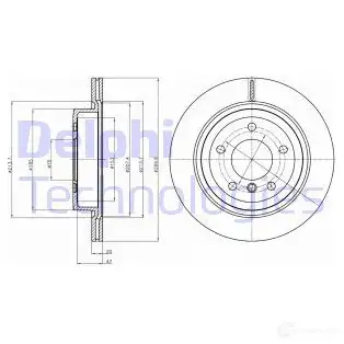 Тормозной диск DELPHI BPG37 O 935420 5012759530856 BG4223C