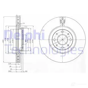 Тормозной диск DELPHI XER K4 5012759227916 934872 BG3699 изображение 0