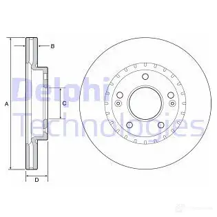 Тормозной диск DELPHI V 57LO BG4565 935609 5012759520192