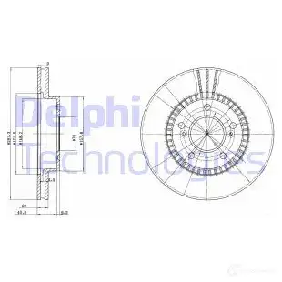 Тормозной диск DELPHI 934492 5012759062999 BG3061 4NXQF B изображение 0