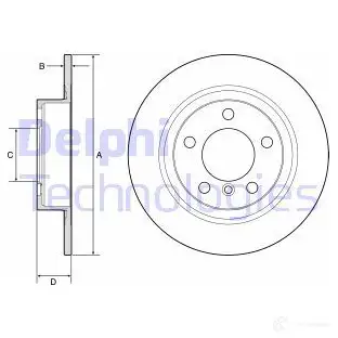 Тормозной диск DELPHI 1211320465 BG4916C 5012759989470 9NF EV изображение 0