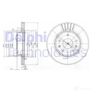 Тормозной диск DELPHI UF0LI5 K BG3702C 5012759983621 1211314663