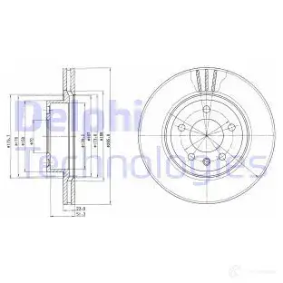 Тормозной диск DELPHI BG2908 934449 2LBA B1 5012759947128 изображение 0