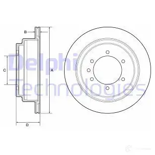 Тормозной диск DELPHI A036M X 5012759979587 BG4792 1211320265