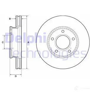Тормозной диск DELPHI 5012759534922 935640 BG4663C KOS VB1D