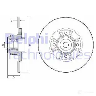 Тормозной диск DELPHI 5012759503881 BG9114RS 935876 AHL55Q 3 изображение 0