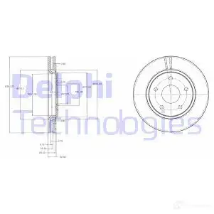 Тормозной диск DELPHI 5YX0K W 5012759441886 BG4212 935408