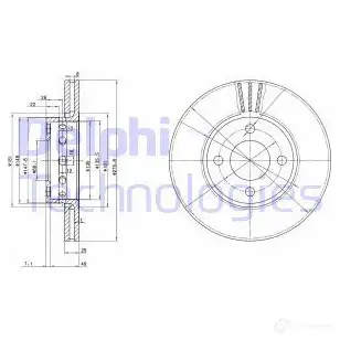 Тормозной диск DELPHI 934347 5012759923580 78D6Y1 J BG2748 изображение 0