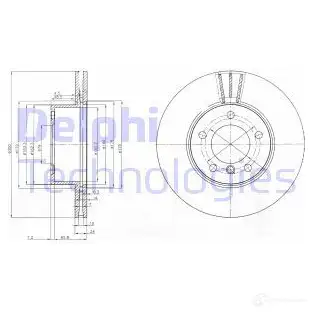 Тормозной диск DELPHI BG3998C DCJ0L M 5012759532188 935172 изображение 0