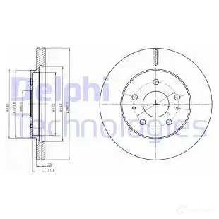 Тормозной диск DELPHI 5012759470435 935537 OEEVT BK BG4326