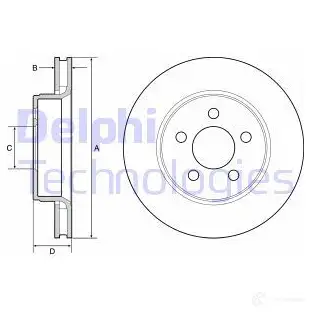 Тормозной диск DELPHI BG4642 9 4HNZL 5012759533680 935621 изображение 1