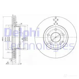 Тормозной диск DELPHI U P2TC BG3838C 935011 5012759971260 изображение 0