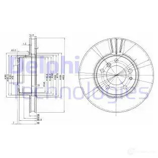 Тормозной диск DELPHI YX T0Q2U 934111 BG2434 5012759424339