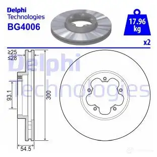 Тормозной диск DELPHI BG4006 5012759385869 935181 GLS PQYB