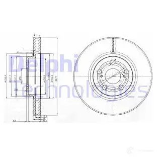 Тормозной диск DELPHI 5012759355046 BG3913 935087 CVPYL C изображение 0