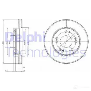 Тормозной диск DELPHI EN H01E0 935387 BG4197 5012759439869