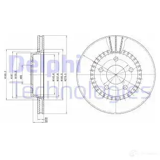Тормозной диск DELPHI 3NU1 0 934061 BG2377 5012759423769