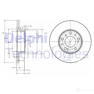 Тормозной диск DELPHI 5012759422564 19NSEH R 933976 BG2257