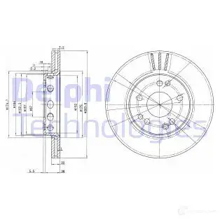 Тормозной диск DELPHI 934368 BG2771 P6 I782N 5012759960035