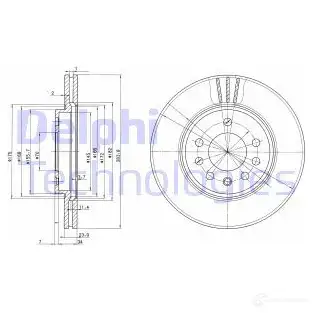 Тормозной диск DELPHI 934349 5012759427040 68Y U87N BG2750 изображение 0