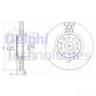 Тормозной диск DELPHI 5012759140352 934717 F RU75T6 BG3497
