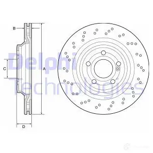 Тормозной диск DELPHI 5012759989531 BG4920C 7X0J 4 1211320483 изображение 0