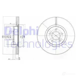 Тормозной диск DELPHI N 4GXY4 5012759983638 BG4056C 1211317711 изображение 0