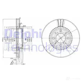 Тормозной диск DELPHI 934327 EU6 JV 5012759426821 BG2720