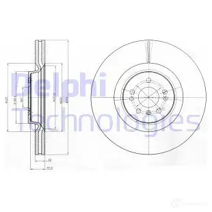 Тормозной диск DELPHI FT5 2J 935804 5012759434543 BG9060