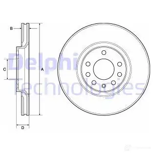 Тормозной диск DELPHI 934939 BG3770C Y PIB8MS 5012759533581 изображение 1