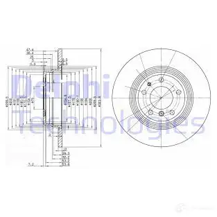 Тормозной диск DELPHI 934284 BG2671 5012759426487 WLW9 PFL