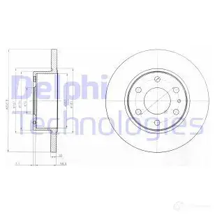 Тормозной диск DELPHI 5012759434482 UYI XHK6 BG4165 935348